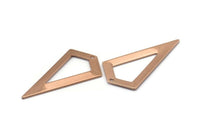 Gül Altın Üçgen Kolye, 1 Delikli 2 Gül Altın Kaplama Pirinç Üçgen Kolye, Tılsımlar, Küpeler (38x20x0,8 mm) U149 Q0470
