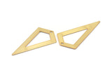 Gold Triangle Pendant, 2 Gold Plated Brass Triangle Pendants With 1 Hole, Charms, Earrings (38x20x0.8mm) U149 Q0470