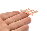 Copper Moon Charm, 24 Raw Copper Moon Charms With 1 Hole (35x6x5x0.80mm) M02350