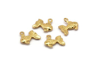 Altın Balık Tılsımı, 6 Altın Kaplama Pirinç Balık Kolye, Mücevher Malzemeleri, Bulgular (12x10mm) N0365