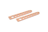 Copper Moon Charm, 24 Raw Copper Moon Charms With 2 Holes (35x6x5x0.80mm) M02352