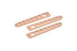 Copper Moon Charm, 24 Raw Copper Moon Charms With 2 Holes (35x6x5x0.80mm) M02352