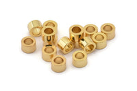 Industrial Spacer Bead, 6 Gold Plated Brass Industrial Tubes, Spacer Beads, Findings (7x4.5mm) Bs 1348