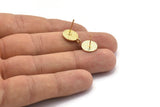 Gold Earring Posts, 4 Gold Plated Brass Round Earring Stud, Earring Charms With 1 Loop (10mm) N0793 Q0820
