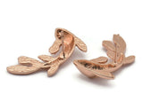 Rose Gold Fish Earring, 2 Rose Gold Plated Brass Fish Stud Earrings (28x16mm) N0774 Q0837