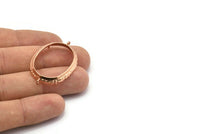 Rose Gold Oval Setting, 1 Rose Gold Plated Brass Oval Settings With 2 Loops and 1 Pad Setting (39x25x3.8mm) BS 2046 Q0483