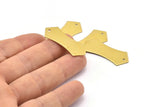 Pirinç Geometrik Konnektör, 1 Delikli 12 Ham Pirinç Geometrik Konnektör (37,5x15,5x0,8 mm) BS 1900