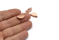 Ribbon Crimp Ends, 8 Rose Gold Plated Brass Textured Ribbon Crimp Ends With 1 Loop, Findings (15x9mm) D0561