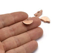 Ribbon Crimp Ends, 8 Rose Gold Plated Brass Textured Ribbon Crimp Ends With 1 Loop, Findings (15x9mm) D0561