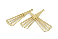 Gold Triangle Charm, 6 Gold Plated Brass Triangle Charms With 1 Hole, Pendants, Findings (39x12x0.80mm) D1173 Q0909