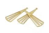 Gold Triangle Charm, 6 Gold Plated Brass Triangle Charms With 1 Hole, Pendants, Findings (39x12x0.80mm) D1173 Q0909