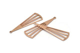 Rose Gold Triangle Charm, 6 Rose Gold Plated Brass Triangle Charms With 1 Hole, Pendants, Findings (39x12x0.80mm) D1173 Q0909
