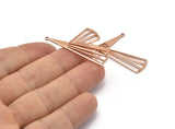 Rose Gold Triangle Charm, 6 Rose Gold Plated Brass Triangle Charms With 1 Hole, Pendants, Findings (39x12x0.80mm) D1173 Q0909