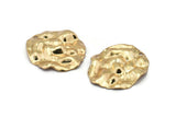 Gold Wavy Disc, 4 Gold Plated Brass Wavy Disc Charms With 1 Hole, Earrings, Pendants, Findings (29x26x0.60mm) D0801