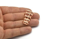 Rose Gold Spiral Pendant ,1 Rose Gold Plated Brass Pendant with 5 Rings and 1 Loop (37x21x14mm) N0368 Q0193