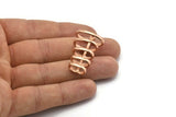 Rose Gold Spiral Pendant ,1 Rose Gold Plated Brass Pendant with 5 Rings and 1 Loop (37x21x14mm) N0368 Q0193