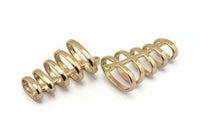 Gold Plated Spiral Pendant ,1 Gold Plated Brass Pendant with 5 Rings and 1 Loop (37x21x14mm) N0368 Q0193