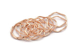 Rose Gold Circle Rings, 24 Rose Gold Lacquer Plated Brass Wavy Circle Rings, Charms (17x0.8x0.8mm) E189 Q0333