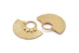 Semi Circle Pendant, 1 Gold Plated Brass Semi Circle  Pendants (32x25mm) N0392 Q0025