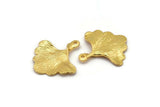 Ginkgo Leaf Pendant, 2 Gold Plated Brass Leaf Charms (26x25mm) N0393 Q0096