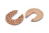 Rose Gold Geometric Pendant, 1 Rose Gold Plated Brass Geometric Fish Scale Textured Pendants With 2 Loops,Earrings (32mm) E190 Q0594