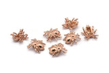 Rose Gold Spider Pendant, 3 Rose Gold Plated Spider Bracelet Finding, Pendants, Necklace Findings (14x13mm) N0353