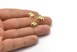 Gold Spider Pendant, 3 Gold Plated Spider Bracelet Finding, Pendants, Necklace Findings (14x13mm) N0353 Q0064
