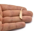 Rose Gold Amazon Leafs, 2 Rose Gold Plated Brass Leaf Connector Charms, Tribal Pendants With 1 Hole (37x7mm) N0385 Q0395