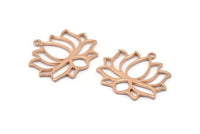 Lotus Çiçeği Kolye, 1 Gül Altın Kaplamalı Çekiçlenmiş Lotus Çiçeği Dokulu Kolye, 1 Halka, Küpeler (35x31x1,5 mm) BS 1919 Q0407