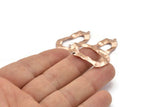 Rose Gold Drop Charm, 4 Rose Gold Plated Brass Irregular Charms With 1 Loop, Earrings, Pendants, Findings (32x18x0.60mm) D1260 Q0871