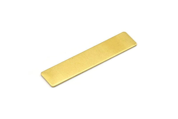 Brass Rectangle Bar, 12 Raw Brass Rectangle Stamping Blanks (42x9x0.70mm) C001