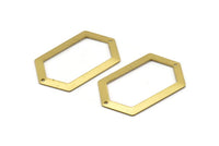 Pirinç Altıgen Konnektör, 2 Delikli 6 Ham Pirinç Altıgen Konnektör (54x32x0,80 mm) D0395