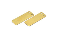 Brass Necklace Bar, 12 Raw Brass Rectangle Stamping Blank, Pendant with 2 Holes (30x10x0.80mm) b0135