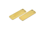 Brass Necklace Bar, 12 Raw Brass Rectangle Stamping Blank, Pendant with 2 Holes (30x10x0.80mm) b0135