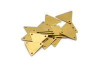 Brass Triangle Charm, 50 Raw Brass Triangle Charms With 3 Holes (12x14mm) A0017