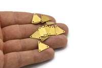 Brass Triangle Charm, 50 Raw Brass Triangle Charms With 3 Holes (12x14mm) A0017
