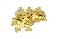 Brass Flower Charm, 200 Raw Brass Flower Charms (8mm) A0966