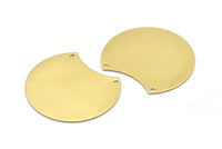 Brass Choker Finding, Raw Brass Round Necklace Findings With 2 Holes (38x31x0.80) N0510