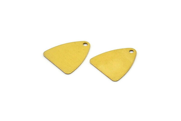 Pirinç Üçgen Etiket, 1 Delikli Ham Pirinç Üçgen Etiketler (13,5x15 mm) D0043--n0668