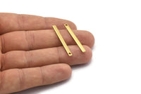 Minimalist Rectangle Bar, 60 Raw Brass Bars (35x3x1mm) Brc152--a0830