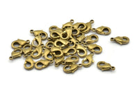Raw Brass Parrot, 50 Raw Brass Lobster Claw Clasps (10x5mm) H0501 A0364