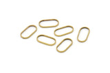 Oval Brass Charm, 50 Raw Brass Oval Connectors (12x6mm) Bs 1171 N0582