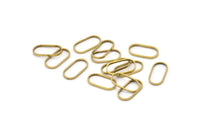 Oval Brass Charm, 50 Raw Brass Oval Connectors (12x6mm) Bs 1171 N0582