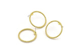 Brass Circle Earring, 4 Raw Brass Circle Stud Earrings (23x2mm) N1695