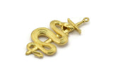 Brass Sword Charm, Raw Brass Sword Charms With 1 Loop, Snake Sword (47x22mm) N1643