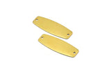 Pirinç Oval Konnektör, 2 Delikli 30 Ham Pirinç Konnektör (27x10x0,50 mm) D0227--c019