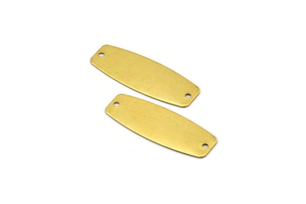 Pirinç Oval Konnektör, 2 Delikli 30 Ham Pirinç Konnektör (27x10x0,50 mm) D0227--c019