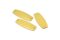 Pirinç Oval Konnektör, 2 Delikli 30 Ham Pirinç Konnektör (27x10x0,50 mm) D0227--c019