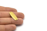 Pirinç Oval Konnektör, 2 Delikli 30 Ham Pirinç Konnektör (27x10x0,50 mm) D0227--c019