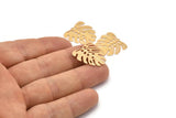 Gold Monstera Charm, 6 Gold Plated Brass Monstera Leaf Charms With 1 Loop, Pendants, Earrings, Findings (21x22x0.5mm) D0706 Q0753